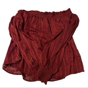 Maroon off the shoulder top